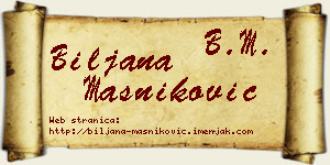 Biljana Masniković vizit kartica